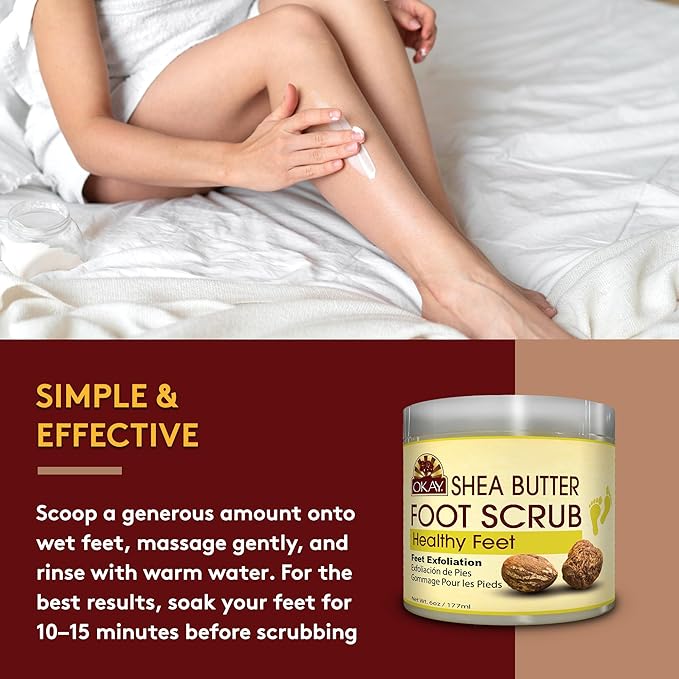 OKAY **ALL NATURAL** Shea Butter Foot Scrub 6oz / 177ml
