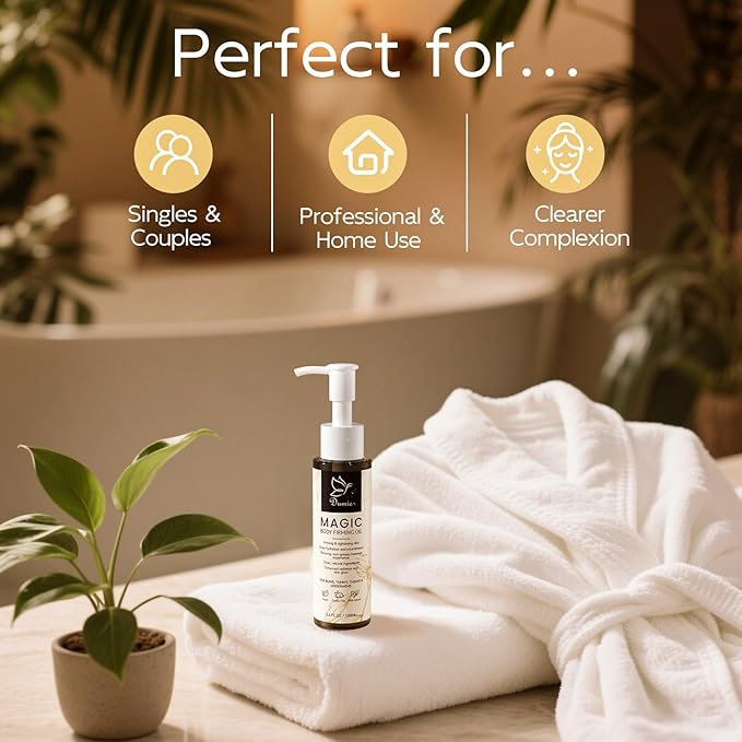 Magic Body Firming Oil, 3.38 FL OZ, Korean Skin Care Post-Shower Body Oil for Women – Natural, with Jojoba Oil to Tighten, Hydrate & Nourish Dry Skin, Lightweight & Non-Greasy for Full Body Use