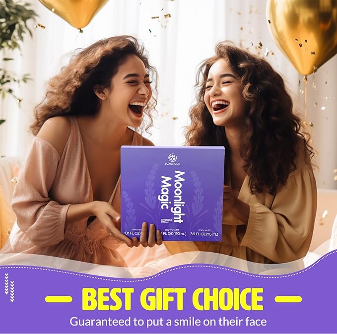 Spa Luxetique Spa Gift Sets for Women, Body Spray for Women, 3 Pcs Lavender Relaxing Spa Kit with Shower Gel, Body Cream,Body Mist, Perfect Birthday Gifts for Moms, and Special Occasions,Unique Gift