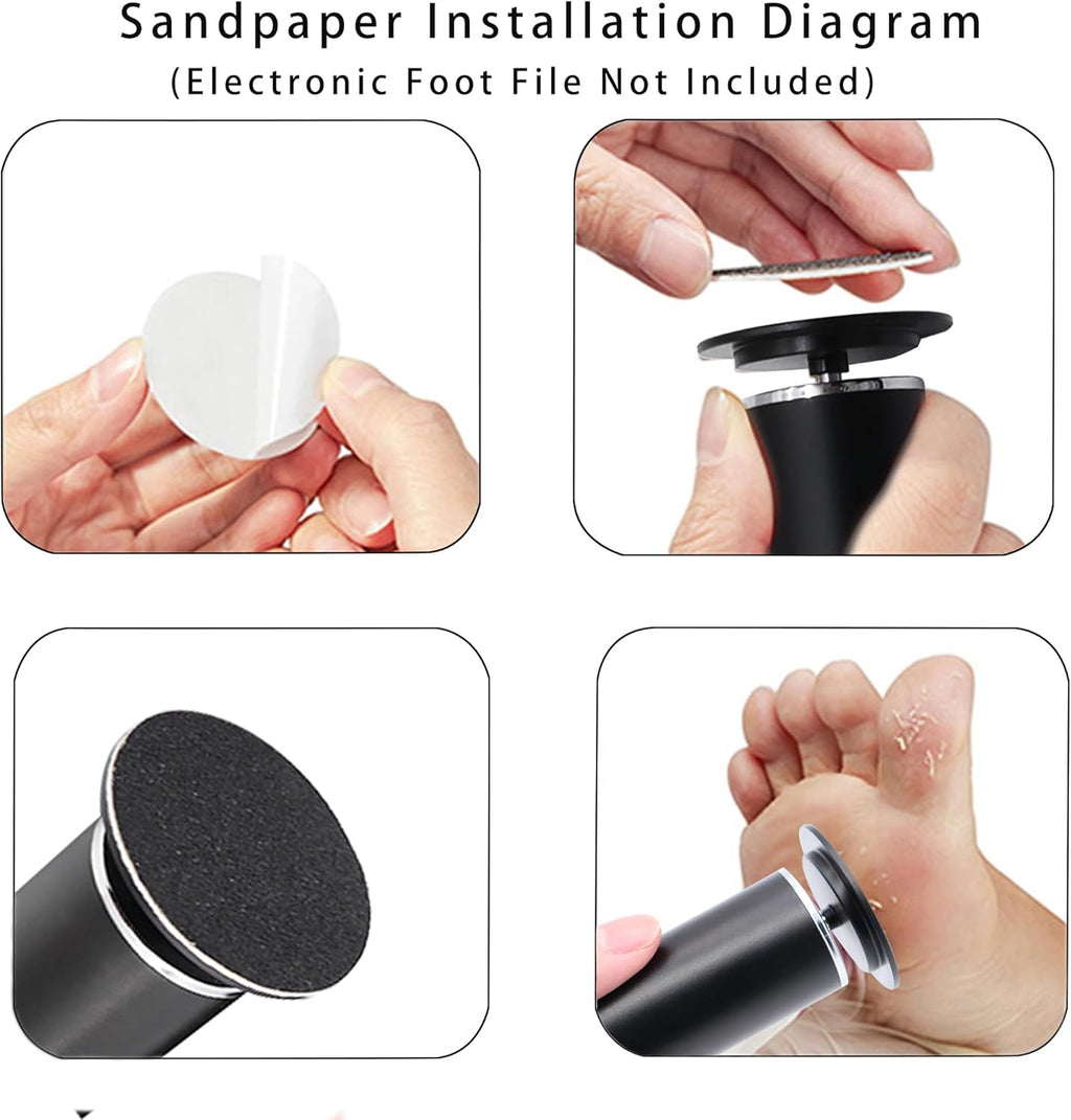 60 Pieces Replaceable Foot Sandpaper Discs for Electric Foot File Adjustable Speed Callus Remover Machine Feet Hard Dead Skin Removal(Super Smooth 180 Grit)