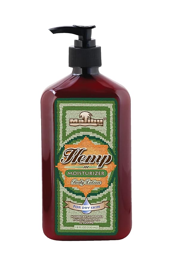 Malibu Tan Body Lotion for Dry Skin HEMP Moisturizer, 18 fl oz - NEW