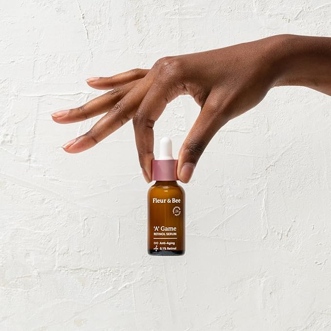 Retinol Serum | Clean, 100% Vegan | Anti Aging Retinol Serum For Face, Reduce Appearance of Wrinkles, Lines, Dark Spots | 'A' Game by Fleur & Bee - 1 oz