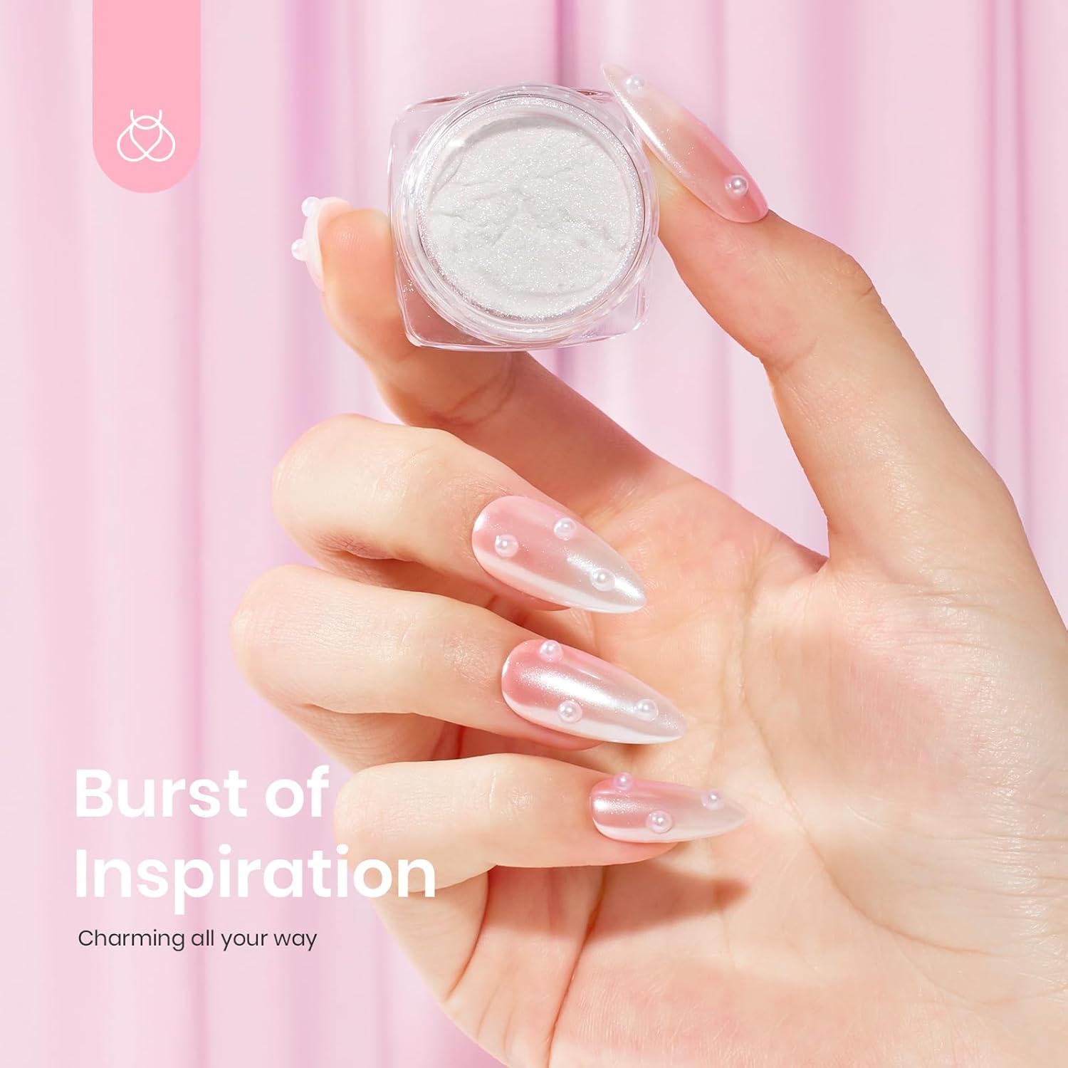 Beetles Pearl Chrome Nail Powder White for Mirror Effect Gel Cromer Nail Powder Nails Glitter Manicure Holographic Pigment Nails Art Design Gifts for Women