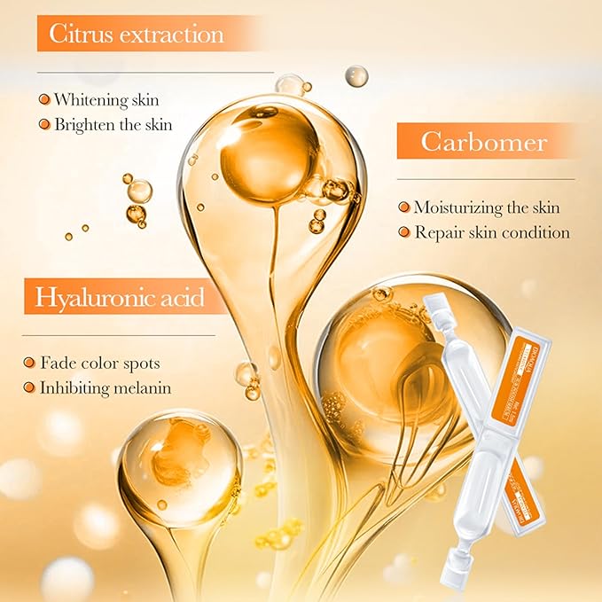 Vitamin C Serum for Face with Hyaluronic Acid – 1.5ml x 60PCS, Brightening Hydrating Facial Serum, Travel Size Skincare for Glowing Skin(3.04 Fl Oz (Pack of 2))