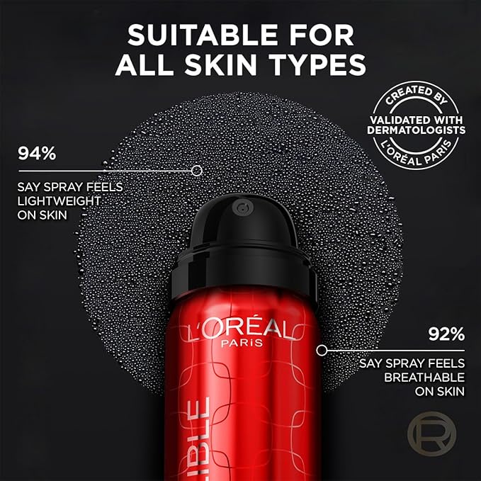 L'Oreal Paris Infallible 3-Second Setting Spray Mist, Microfine Mist for up to 36HR Wear, Clear, 1.76 oz (Pack of 2)