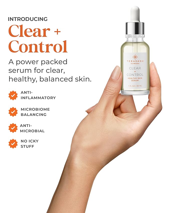 Clinical Clear + Control Healthy Skin Face Serum | All-Natural, Vegan, Cruelty-Free Spot Treatment for Clear Skin (1 FL OZ.)