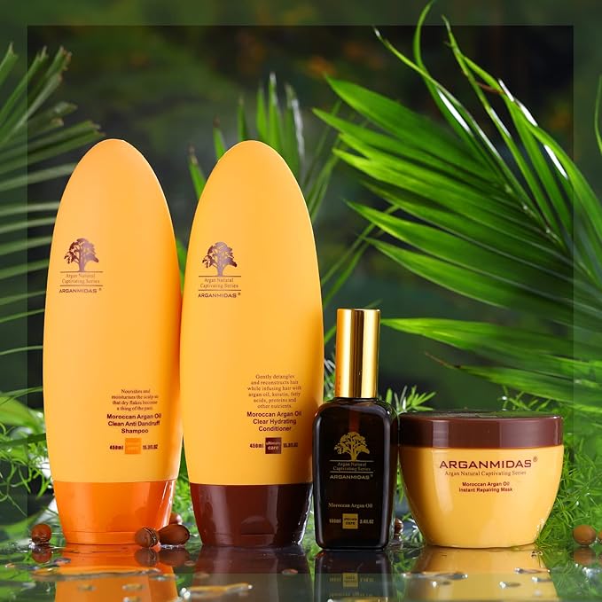 Hydrating Argan Oil Instant Repairing Hair Mask, Deep Conditioner Hair Treatment for Dry Damaged, Curly, Dye, Split End and Bleached Hair,10.2 Fl Oz