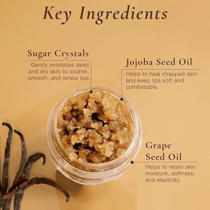 Sara Happ Sweet Clay Mask + Vanilla Bean Sugar Lip Scrub Duo - Exfoliating Lip Treatments, Moisturizers for Dry and Flaky Lips, Vegan (0.47 Oz and 0.5 Oz jars)