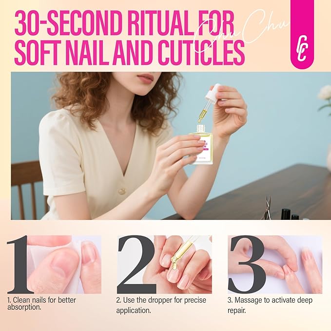CHUCHU Nail Growth and Strengthening Serum: Natural Plant Repair Serum with Honey Milk Scent - Nail Cuticle Care for Women Men Home Salon Gift