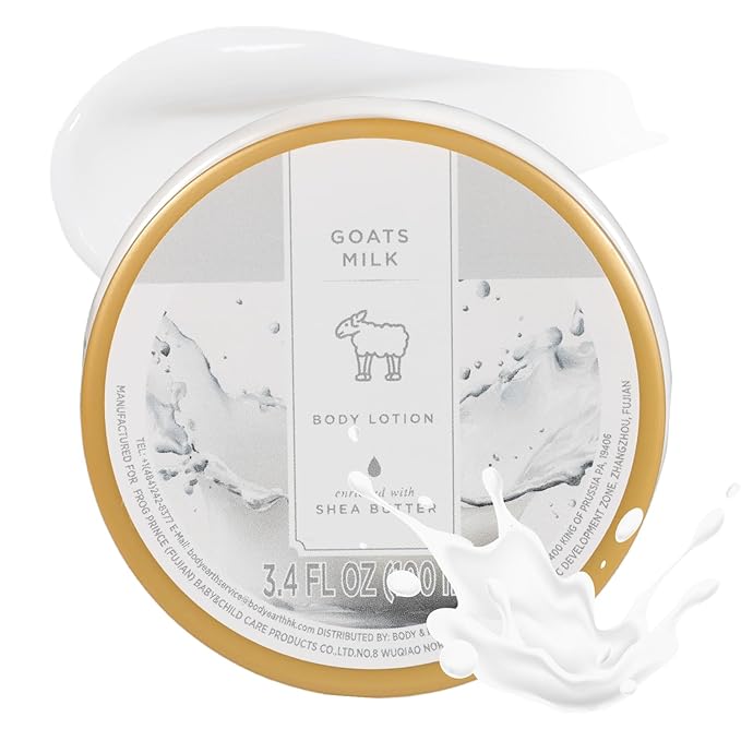 Princess Belle Goat Milk Body Lotion, Travel Size Lotion for Women and Men Dry Skin, Deep Moisturizing and Hydrating with Natural Shea Butter, Smell Good, 100ml(3.4floz)
