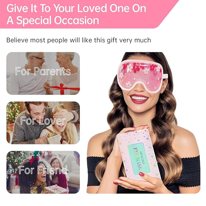 ZNCUETD Ice Eye Mask Gel - 2 Packs Reusable Cold Compress for Dark Circles, Puffiness, Dry Eyes, Migraine, Stress Relief - Cooling Ice Pack