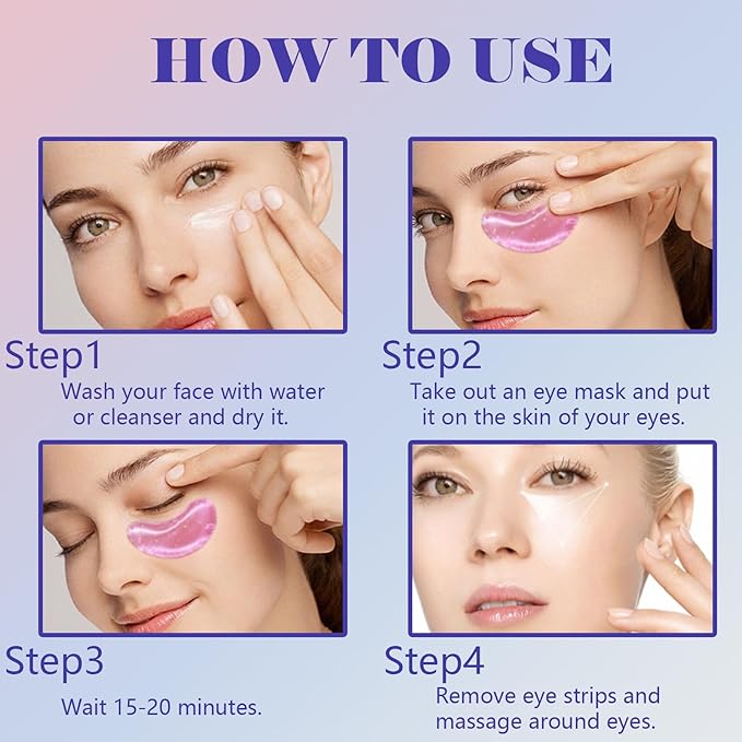 Miniling 28 Pairs Eye Masks, Reduce Wrinkles Under Eye Patches for Puffy Eyes, Dark Circles, Eye Bags, Natural Collagen Eye Gels Pads Face Moisturizer for Women Men