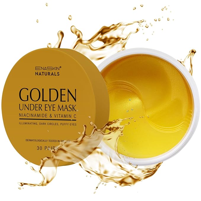 Enaskin Naturals Under Eye Patches Dark Circles Under Eye Masks for Puffiness - 24K Gold Eye Gel Pads Retinol Collagen Hyaluronic Acid Moisturizing & Reducing Wrinkles (24K Gold)