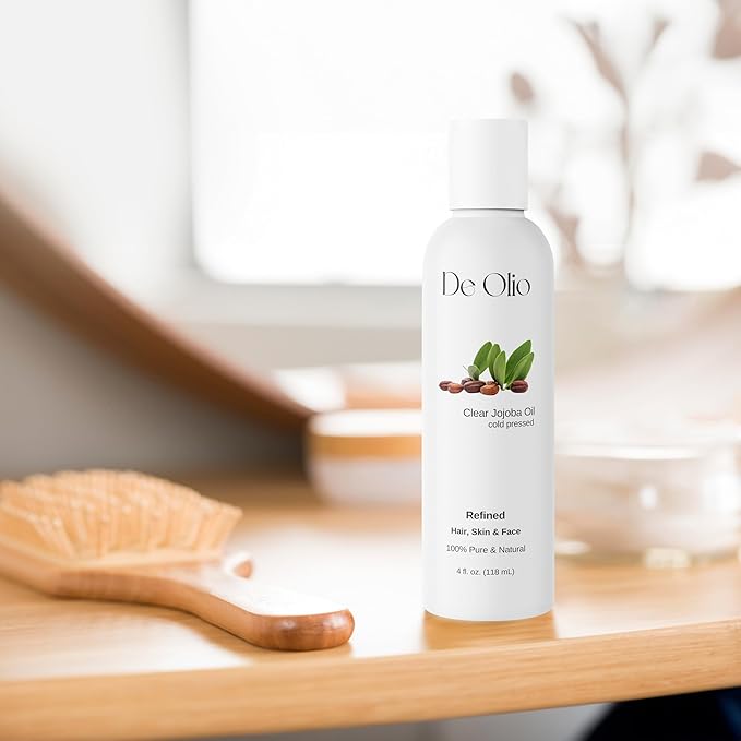 | Clear Jojoba Oil | 100% Pure & Natural | Face, Hair and Body | Cold Pressed | Soap Making & Massage | Carrier Oils | (16 Fl Oz)