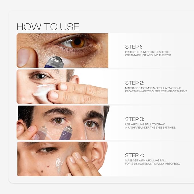 Eye Bags Treatment for Men: Depuffing and Firming - Hydrates and Nourishes The Delicate Eye Area for Daily Use by Men 15ml