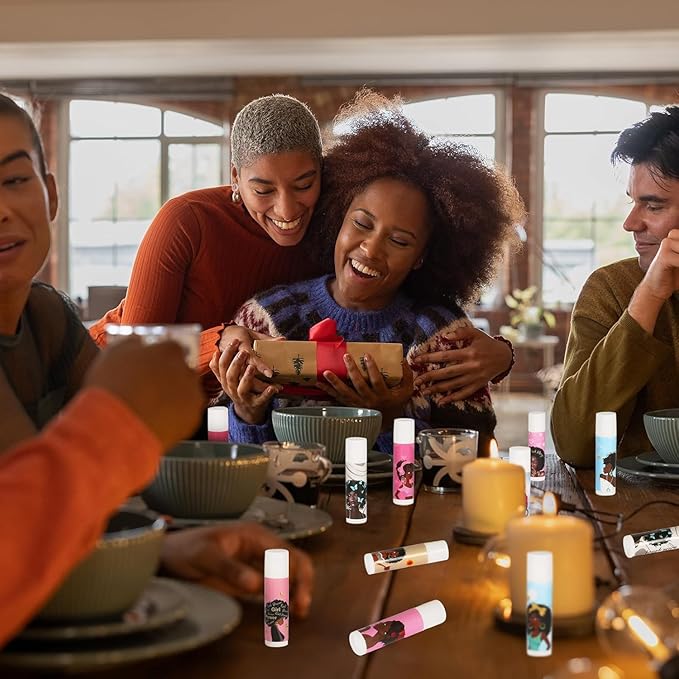 50 Pack Black Girl Inspirational Lip Balm Bulk, Motivational Black Women Lip Care, Moisturizing and Nourishing Lip Care Favors for History Month Party Gifts Guests