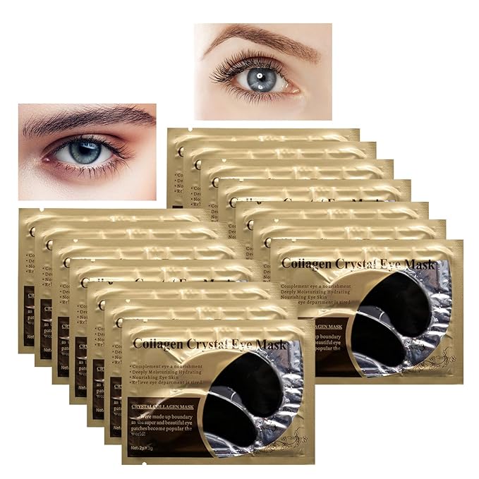 Jakuva 30 Pairs Under Eye Patches, Collagen Eye Mask Eye Patches for Dark Circles and Puffy Eyes, Reduce Wrinkles, Eye Mask Skincare for Moisturizing, Under Eye Mask Bulk for Your Face Care, Black