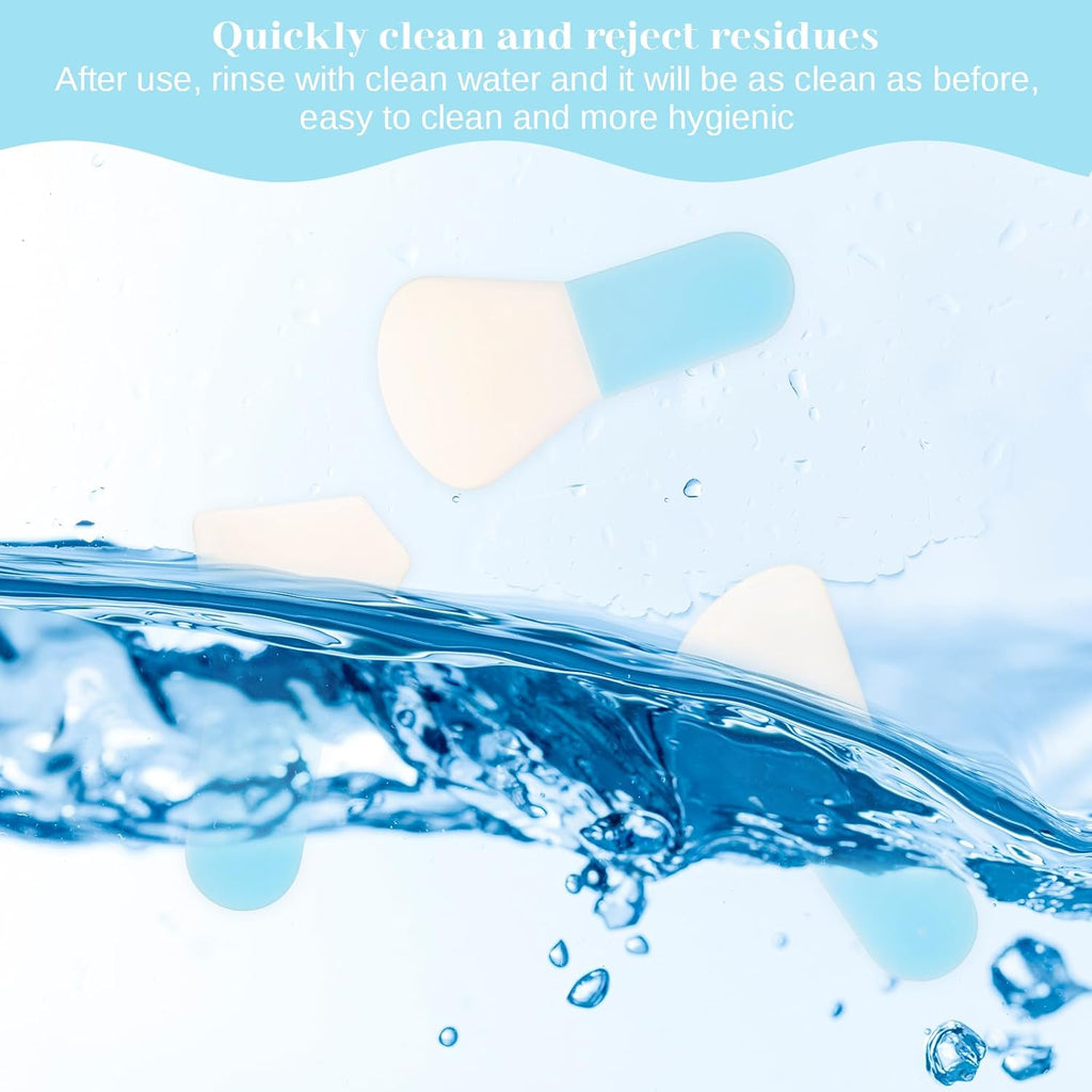 5 PCS Silicone Face Mask Applicator, Mini Makeup Spatula Portable Beauty Tools Set for Facial Mud, Cosmetic Mask, Facial Clay, Eye Cream, Body Lotion, Body Butter, Serum, Blue