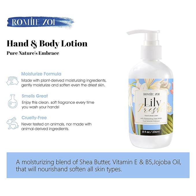 Daily Hand & Body Lotion with Moisturizing Shea Butter for All Skin Type- Lily Fresh - 236 ML / 8 FL OZ