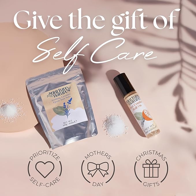 Nurture by Nature's A MOMENT FOR MAMA Gift Set, Mothers Day Gifts, 6-Piece Relaxation Kit for Moms, Spa Gift Baskets for Women, Mom Spa Gift Set, Bath Set, Gift Sets for Her, Spa Kit for Women