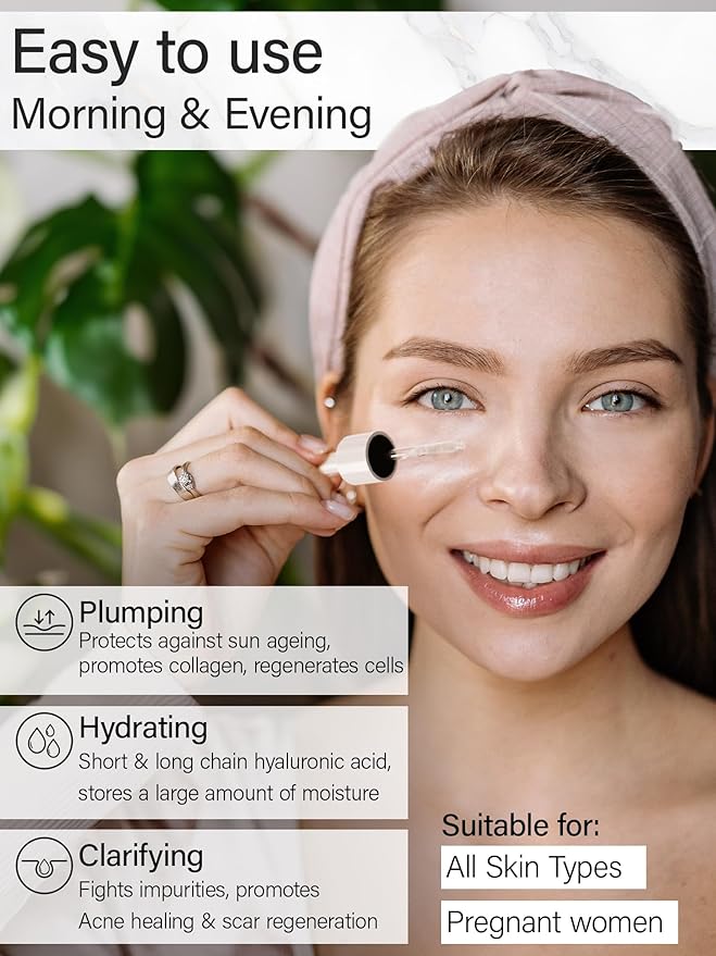 Organics Hydrating Facial Serum - 100% Vegan & Natural Cosmetics (30 ml, Hyaluronic Serum)