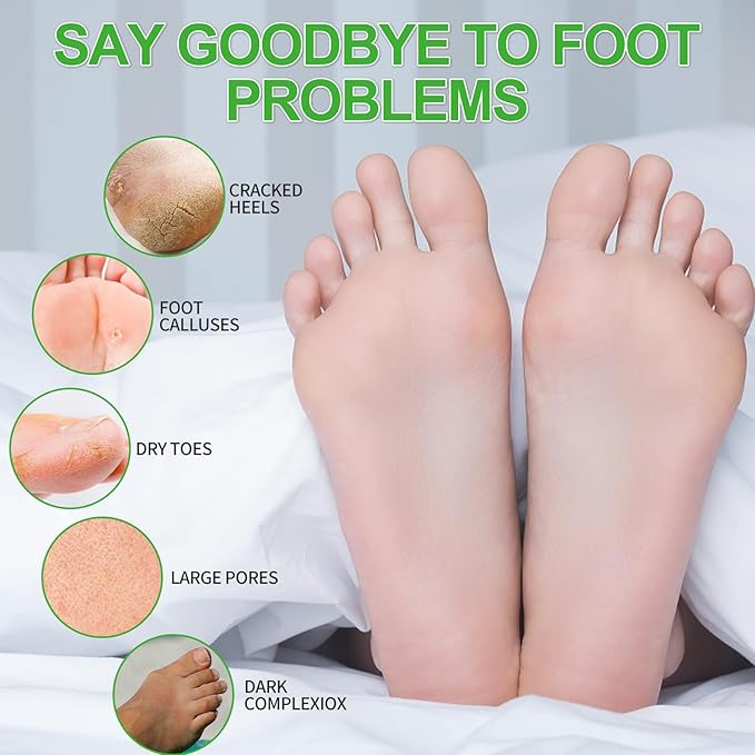 Pedicure Kit Foot Soak Set: Bubble Salt, Sugar Scrub, Massage Mask, Massage Lotion in a Box, 4 Step Foot Spa Kit for Dry Feet, Calluses and Tired Feet（3 Set Peppermint）