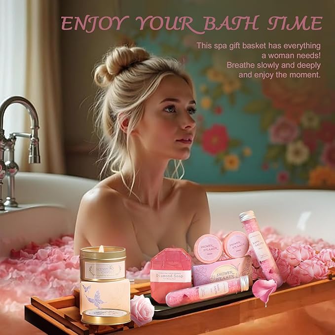 Valentine's Day gift for Women, Birthday Gifts for Women Who Have Everything, Spa Gifts Basket for Her, Get Well Soon Gift Sets for Girlfriend, Sister, Mother, Wife, Daughter.