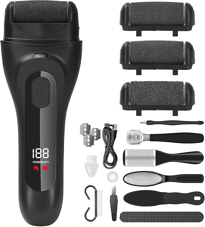 Electric Feet Callus Removers Rechargeable,Portable Electronic Foot File Pedicure Tools, Electric Callus Remover Kit,Professional Pedi Feet Care Perfect for Dead,Hard Cracked Dry Skin Ideal Gift