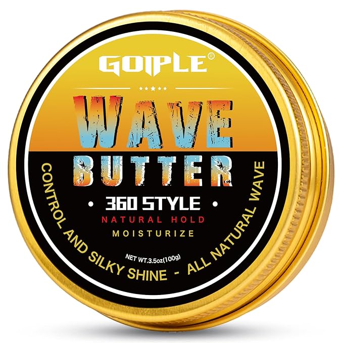 Wave Butter 360 Wave Grease for Men - Wave Butter for Layered Waves, Moisture, Control and Silky Shine - All Natural Wave Cream Wave Butter Cream with Shea Butter and Beeswax for Wolfing (3.5 OZ)