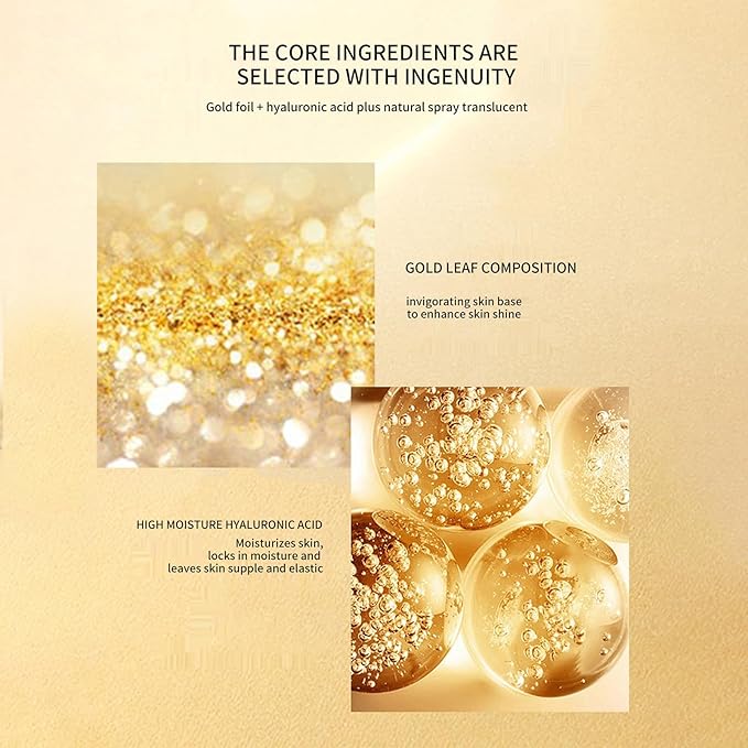 BLUE LOVE 3PC 24K Gold Foil Hyaluronic Acid Serum for Women & Men - Anti-Aging Essence for Deep Moisturization and Dark Spot Reduction - Radiant Skin Care Solution