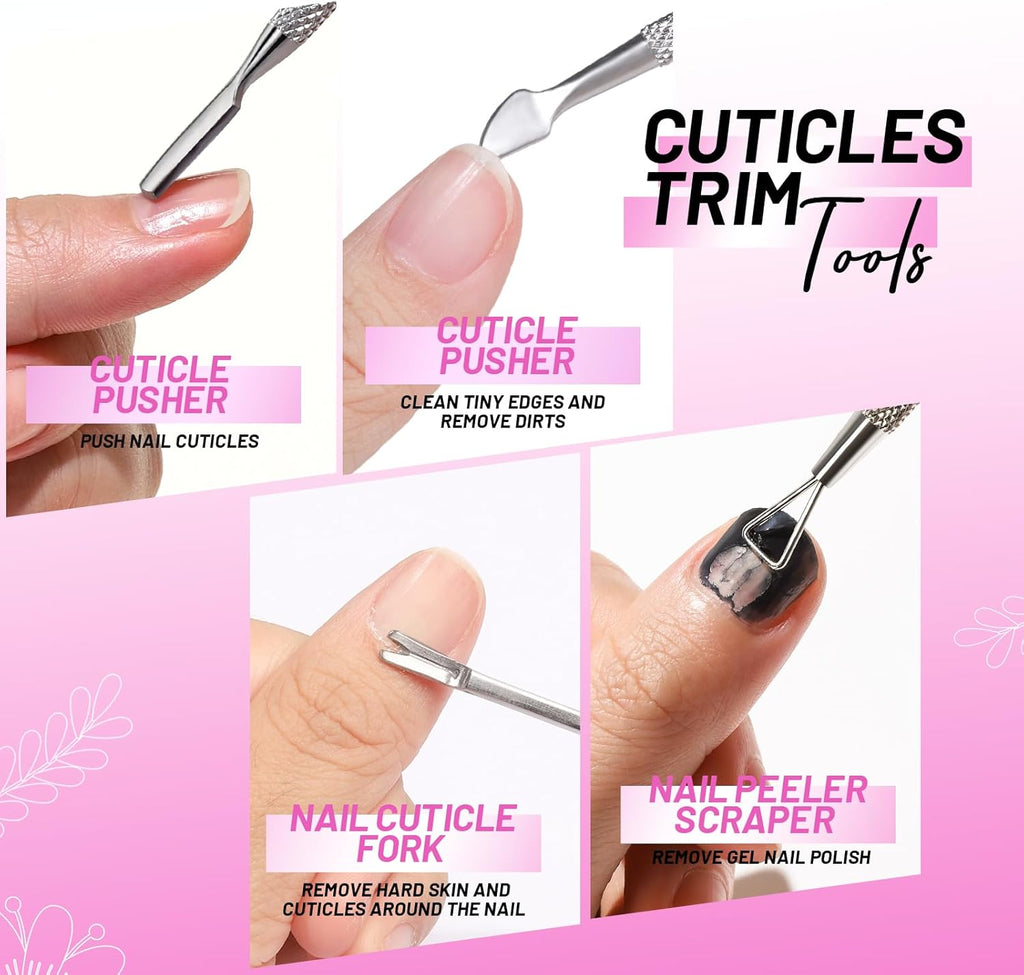 FANDAMEI Nail Buffers and Files, Nail Care Kit, Nail Cuticle Tools Set, Manicure Tools, Finger Nail File, Nail Buffer Block, Cuticle Nippers, Ingrown Toenail Tools