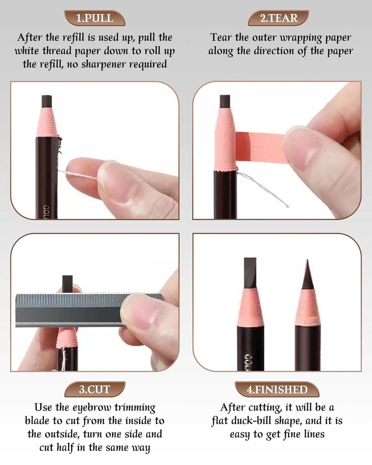 12 Piece Light Brown Waterproof Eyebrow Pencils for Women w/Microblading Eyebrow Pencil & Brow Trimming Supplies Kit Permanent Eye Brow Liners For Salon-Quality Shaping & Filling Of Marks