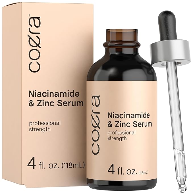 Coera Niacinamide Serum with Zinc | 4 fl oz | Moisturizer for Face and Skin | with Hyaluronic Acid | Professional Strength Formula | Free of Parabens, SLS & Fragrances | Packaging May Vary