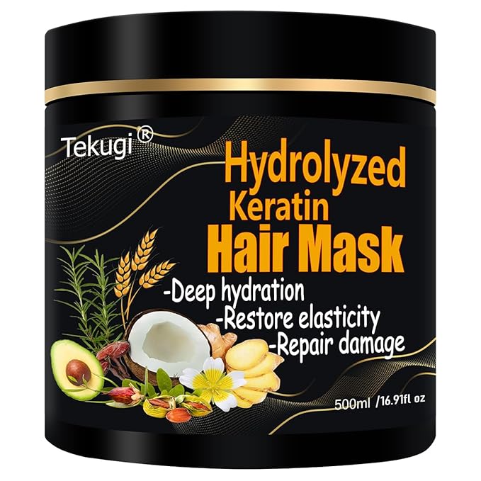 Hydrolyzed Keratin Hair Mask | Pure Plant Keratin Treatment at Home | Deep Moisture Repair Deep Conditioning for Dry, Damaged, Curly, Oily, Frizzy Hair Protein Mask