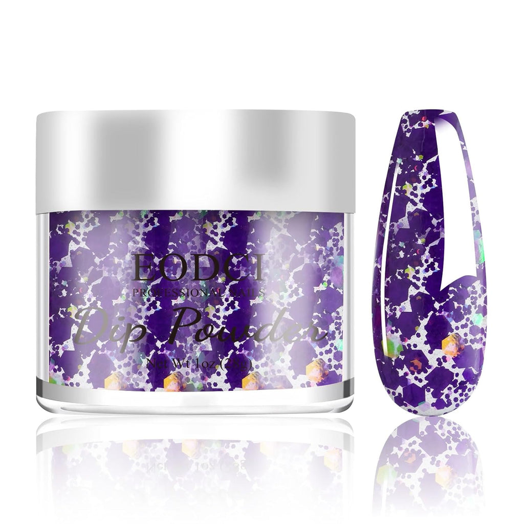 Nail Dip Dipping Powder,1 Oz/28g Dopamine Glitter Purple Color Dipping Powder French Nails Art Starter Manicure DIY Salon Home Gift for Women,No Need Nail Lamp Cured