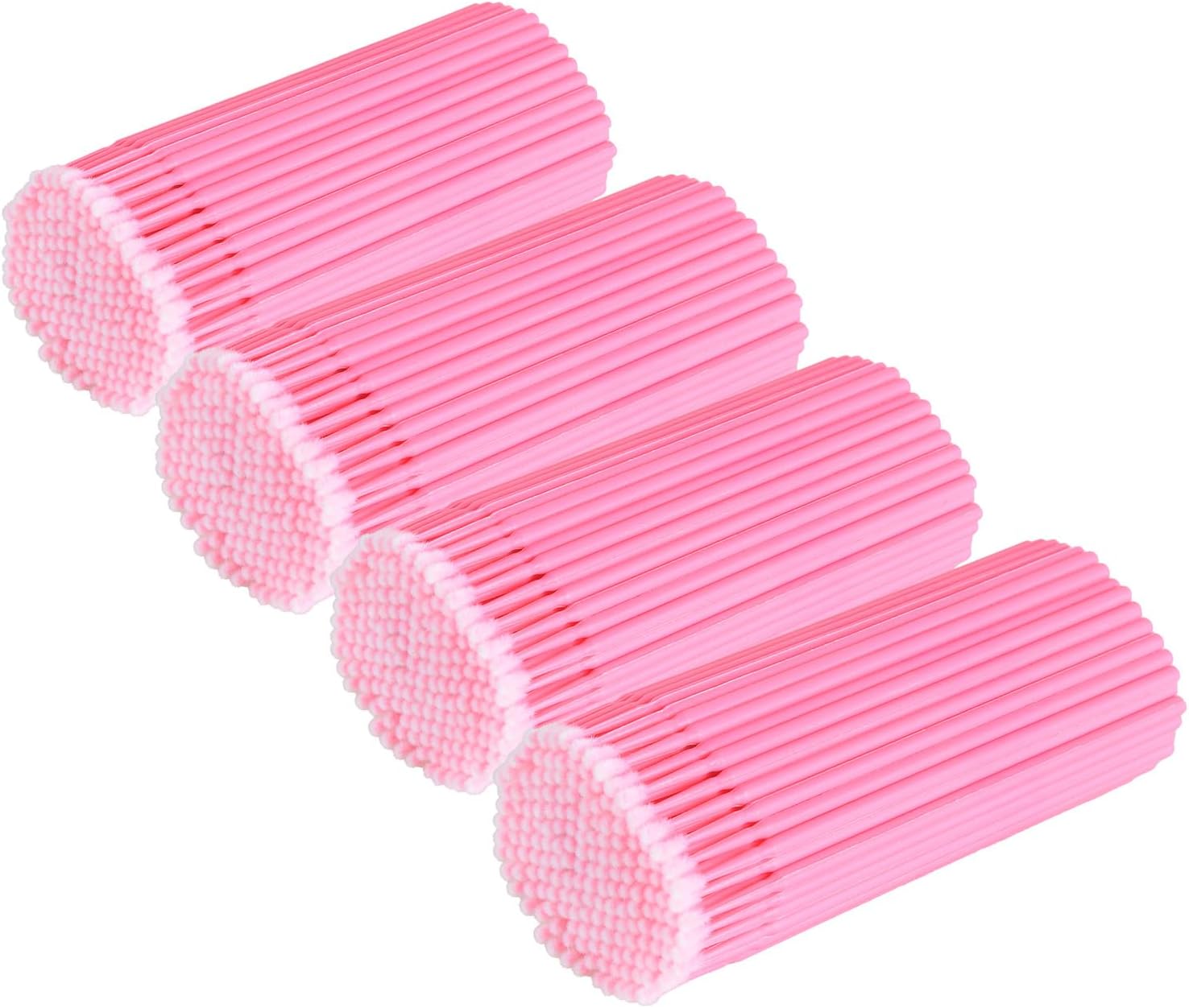 400PCS Disposable Micro Swabs for Eyelash Extension with Storage Box, 2.0mm Precision Head - Multi-Use for Makeup App/Correction, Jewelry & Computer Cleaning (Pink)