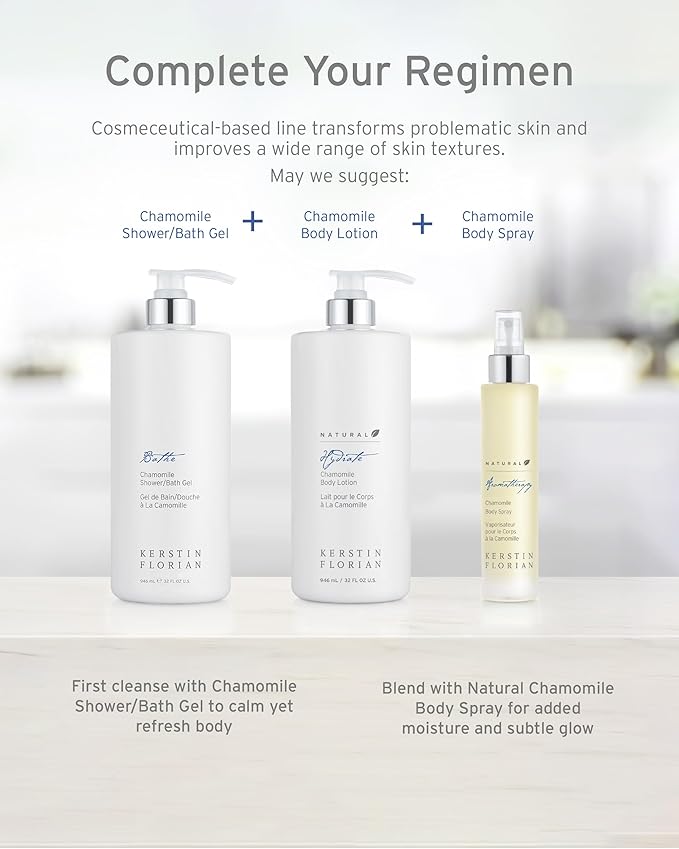 Kerstin Florian Chamomile Body Lotion | Nourishing Hydrating Moisturizer with Aloe & Jojoba Oil | Soothes Dry Skin | 32 fl oz