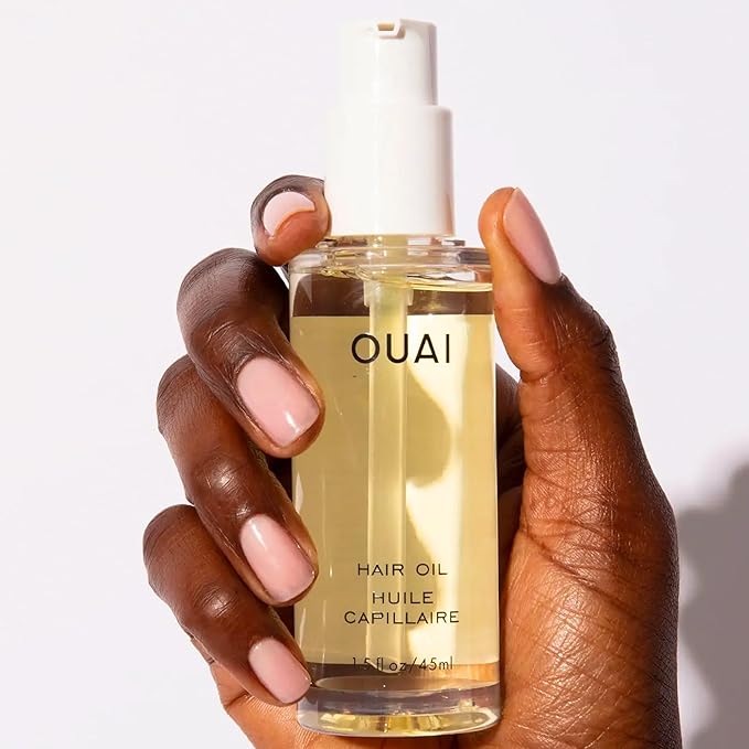 OUAI Hair Oil - Hair Heat Protectant Oil for Frizz Control - Adds Shine and Smooths Split Ends - Color Safe Formula - Paraben, Phthalate and Sulfate Free (1.5 fl oz)