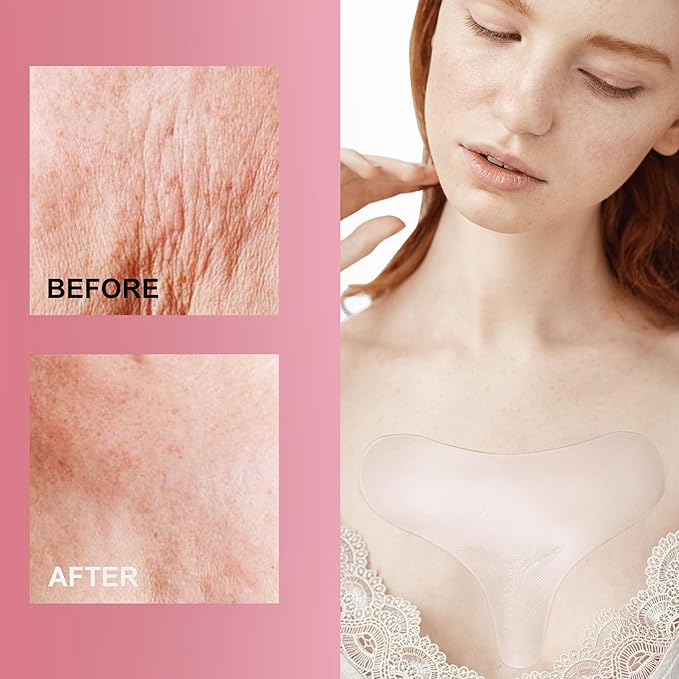 Reusable Wrinkle Patches - Silicone Fusion Treatment Forehead Patches for Brow Lift, Wrinkle Smoothers, Reduce Frown Lines & Face Lift - 3 Pack (Chest)