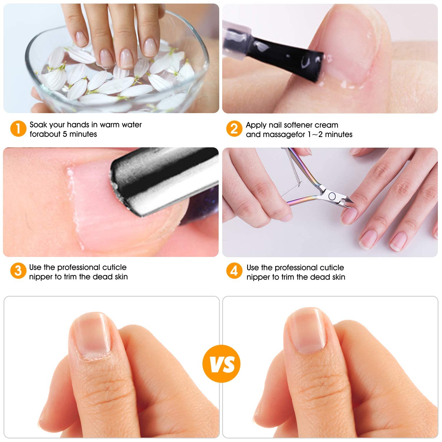 Cuticle Trimmer-opove Cuticle Remover Cuticle Nipper Professional Stainless Steel Cuticle Cutter Clipper Durable Pedicure Manicure Tools for Fingernails and Toenails,X7 mini Color Gradient