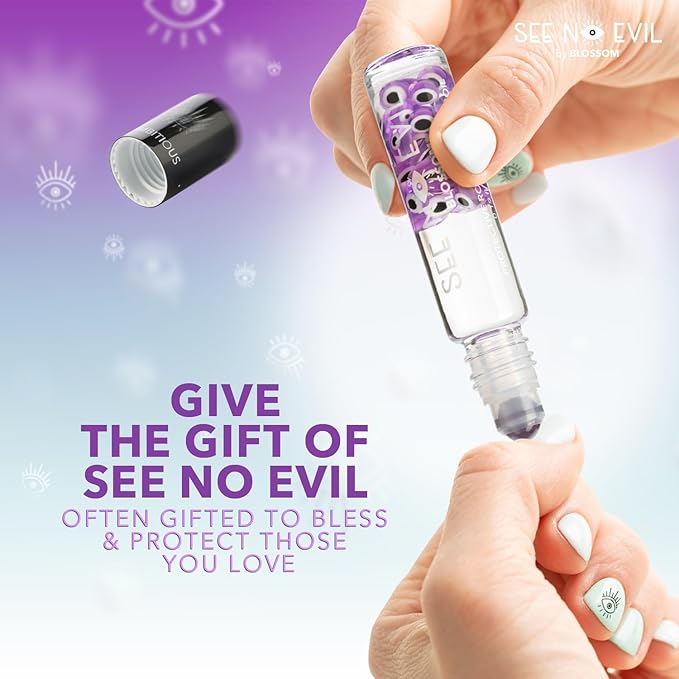 Blossom Hydrating, Moisturizing, Strengthening, Scented Cuticle Oil 0.5oz + See No Evil Rollerball Cuticle Oil 0.19oz, 2 Pack Bundle, Lavender