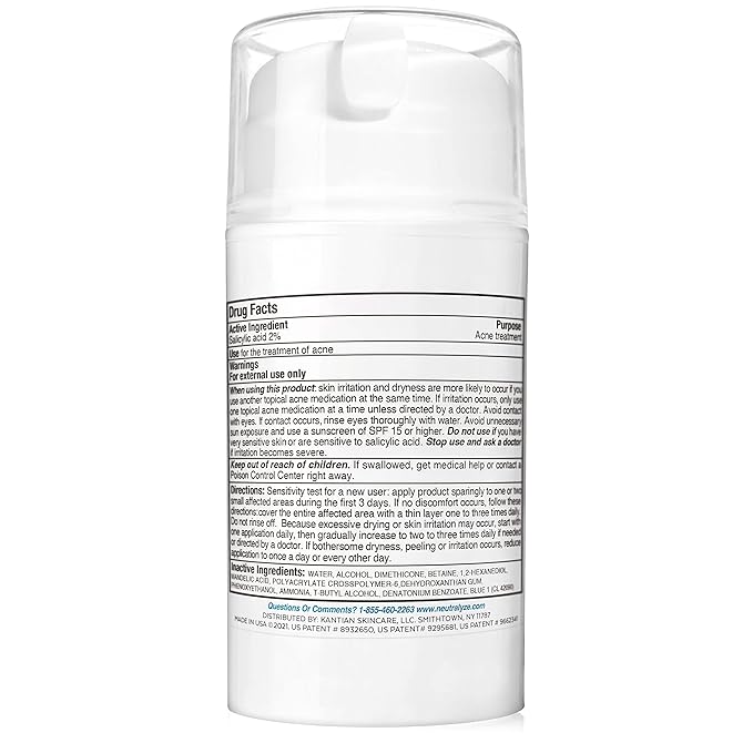 Acne Treatment Gel with 2% Mandelic Acid & 2% Salicylic Acid - Severe Acne Serum, Scar & Spot Treatment for Face (90 Day)