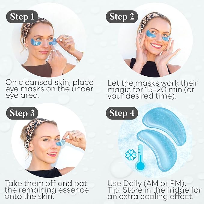 Hyaluronic Acid Under Eye Patches(30 Pairs) Under Eye Patches for Dark Circles, Under Eye Patches for Puffy Eyes and Dark Circles, Under Eye Mask, Eye Care, Puffy Eyes Treatment