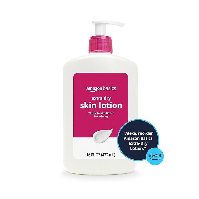 Amazon Brand - Solimo Extra-Dry Skin Lotion with Vitamins B5 & E, 16 fl oz