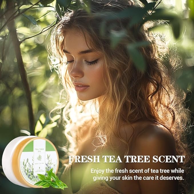 Princess Belle Tea Tree Oil Lotion, Travel Size Body Lotion for Women and Men Dry Skin, Deep Moisturizing and Hydrating with Natural Shea Butter, Smell Good, 100ml(3.4floz)