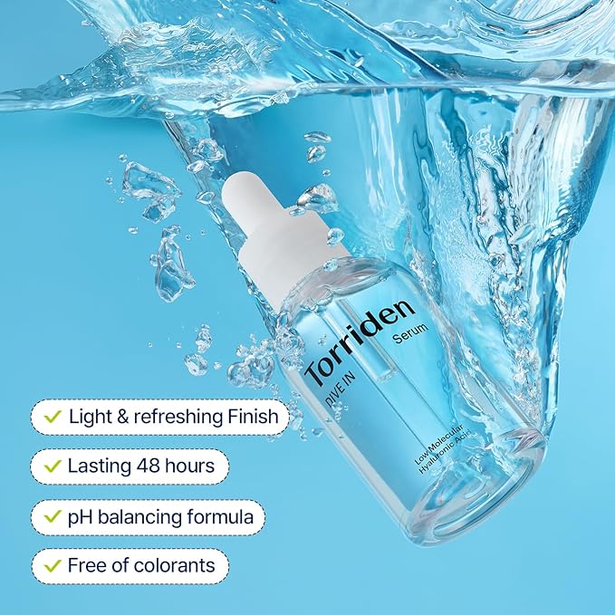 Torriden DIVE IN Hyaluronic Acid Serum 50ml (1.69 fl.oz.) | Deep Hydration to Get Glow Skin | Hyaluronic Acid, Panthenol, Allantoin | Korean Facial Serum