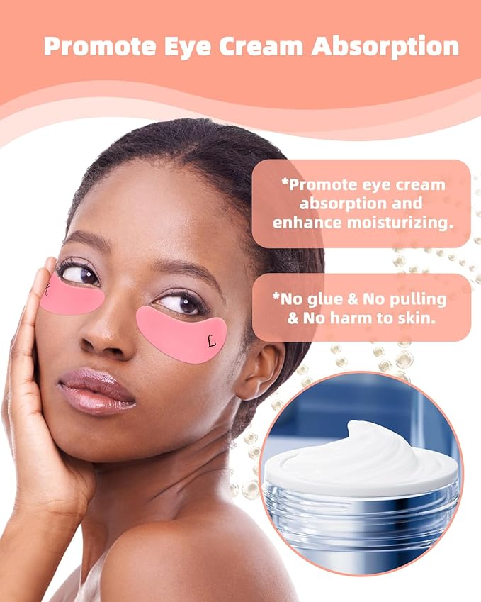 Under Eye Patches Silicone - 2 Pairs Reusable Eye Wrinkle Patches, Reusable Under Eye Mask, Plump Fine Lines & Wrinkles, Purple&Pink