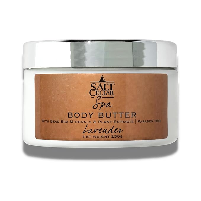 Salt Cellar Spa Lavender Body Butter for Women, Made with Dead Sea Minerals, Shea Butter & Plant Extracts, Luxurious Skin Rejuvenation & Moisturization, Made in Israel, Cruelty-Free, Paraben Free