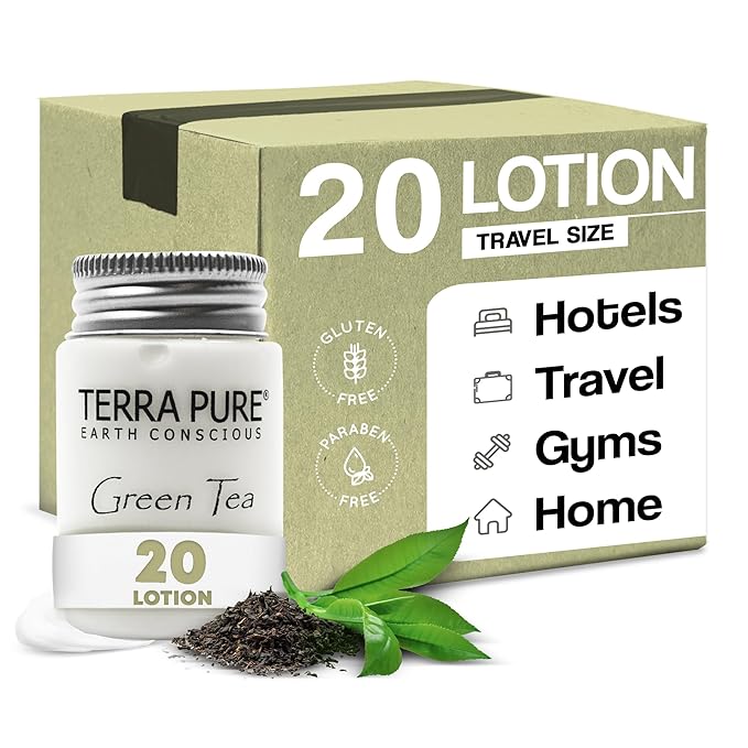 Terra Pure Body Lotion, Travel Size Hotel Amenities, 1 oz (Case of 20)