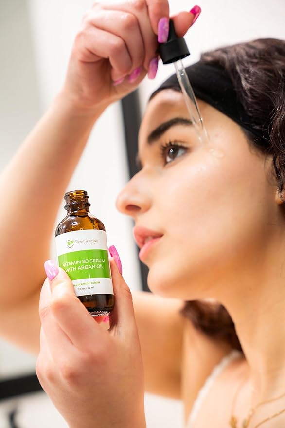 Essence of Argan B3 Vitamins Hyaluronic Acid Face Serum, Niacinamide Moisturizer for Face, Pore Serum Minimizer - 2 fl. Oz. Dropper Bottle